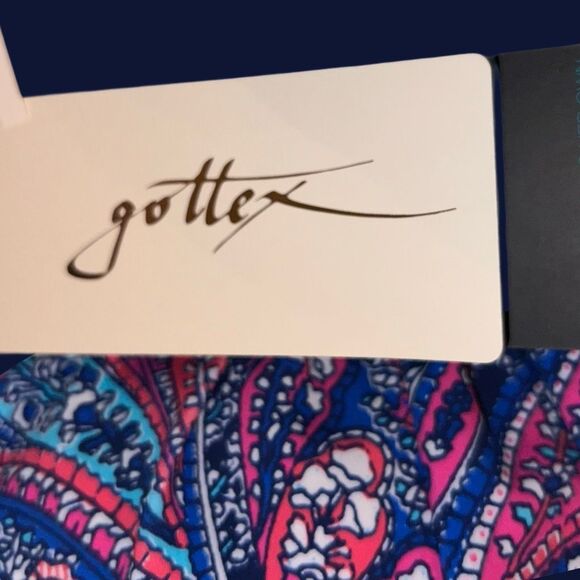 NWT Profile by Gottex Ruched Paisley Swim Dress Swimsuit  Adjustable Straps Size - Picture 3 of 4